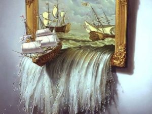 tableau illusion bateau