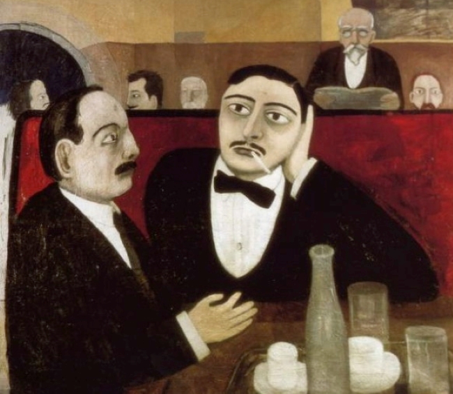 Tullio Garbari: Les intellectuels dans la Rotonde, 1916.