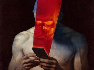 tête de mort et smartphone